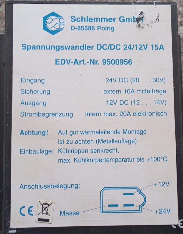 Convertidor . + 12 V  + 24 V